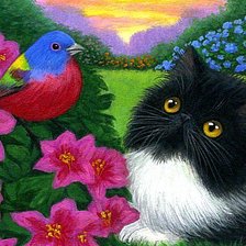 Схема вышивки «Пушистый слушатель»