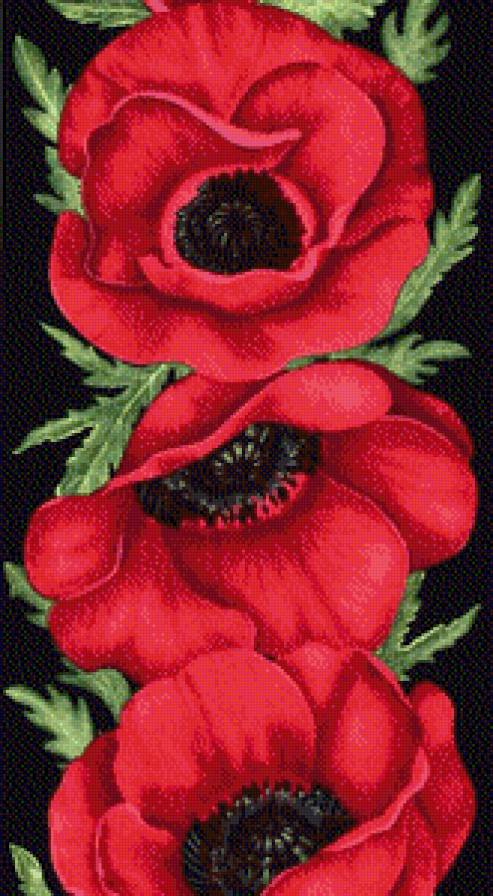 Маковое панно - мак, флора, цветы, красота, искусство, панно, маки - предпросмотр