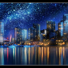 Схема вышивки «ночной город»