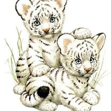 Схема вышивки «Белые тигрята»
