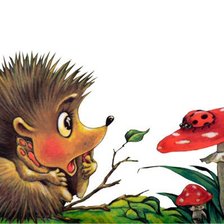 Схема вышивки «Ежик и божья коровка»