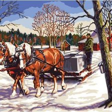 Схема вышивки «Зимний пейзаж»