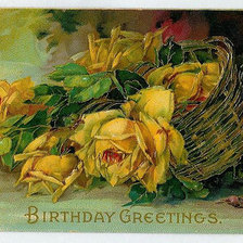 Желтые розы в корзине