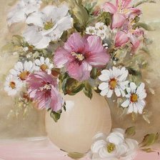 Схема вышивки «цветы в вазе»