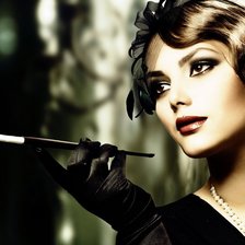 Схема вышивки «девушка с сигаретой»