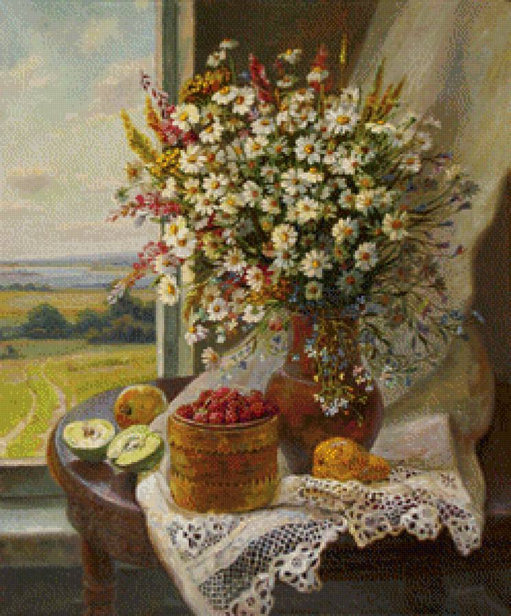 Ромашки в кувшине - букет, натюрморт, цветы - предпросмотр