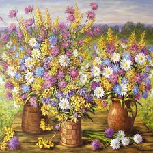 Схема вышивки «Три букета»