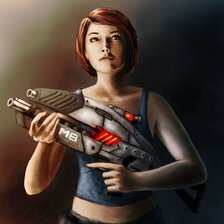 Схема вышивки «Коммандор Шепард»