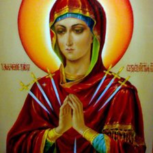 Схема вышивки «Семистрельная икона божьей матери»