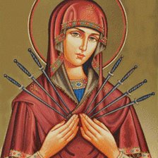 Схема вышивки «Семистрельная икона божьей матери»