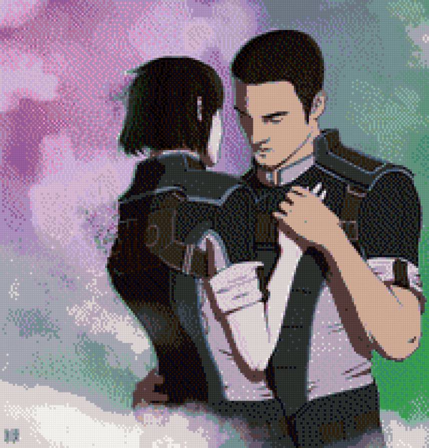Пара - mass effect, шепард, мужчина, женщина, игра, кайден - предпросмотр