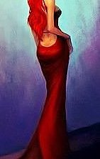 Схема вышивки «дама в красном»