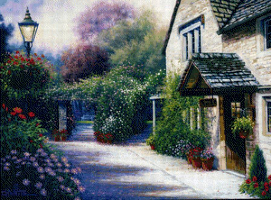 Тихая улочка.Чарльз Уайт - пейзаж, живопись, чарльз уайт - предпросмотр