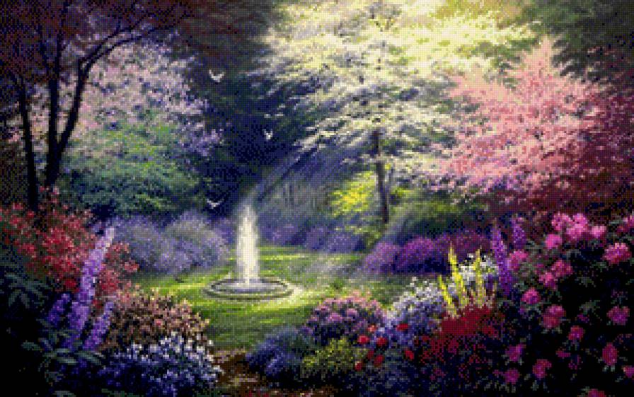 Фонтан.Чарльз Уайт - чарльз уайт, пейзаж, живопись - предпросмотр