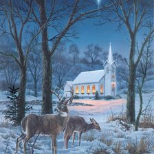 Схема вышивки «олени»