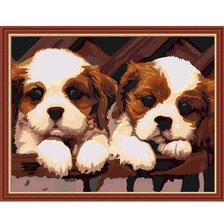 Схема вышивки «Пара щенков»