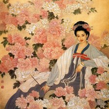 Схема вышивки «Японская девушка»