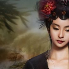 Схема вышивки «Японская красавица»