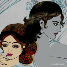 Схема вышивки «Индийская пара»