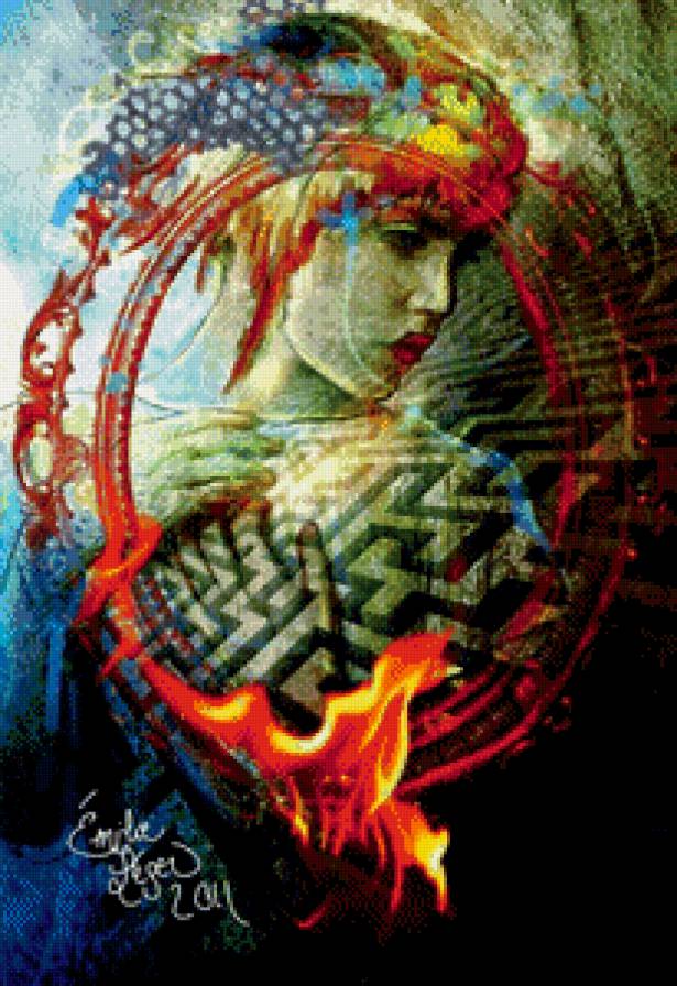 Девушка - венок, живопись, арт, весна, фэнтэзи, девушка - предпросмотр