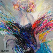 Схема вышивки «kobieta tęcza»