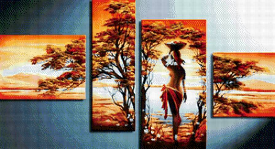 африканка - девушка, африка, пейзаж - предпросмотр