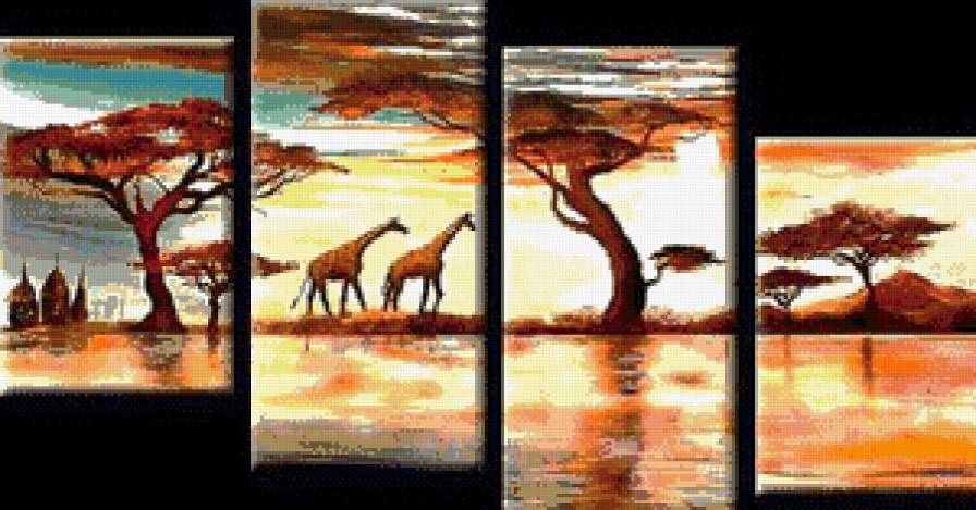 пано африка - пано, животные, пейзаж, африка - предпросмотр