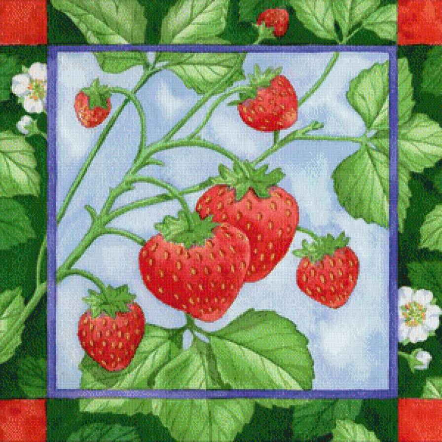 ягодки - ягоды, подушка, виктория, кухня, клубника - предпросмотр