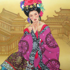 Схема вышивки «гейша»