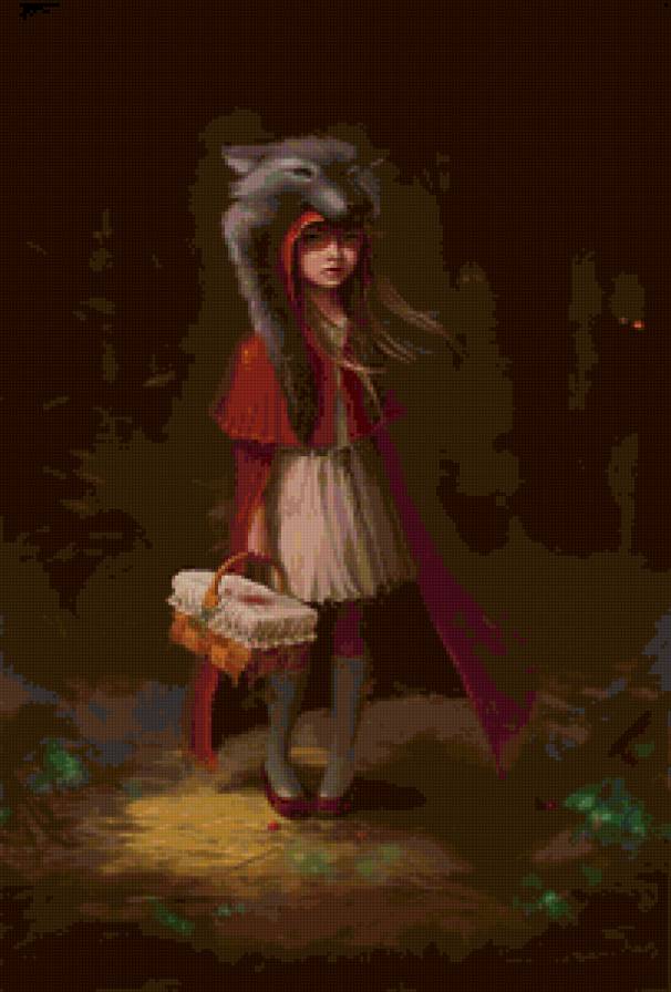 Красная шапочка - сказка, девочка, фэнтази, лес - предпросмотр