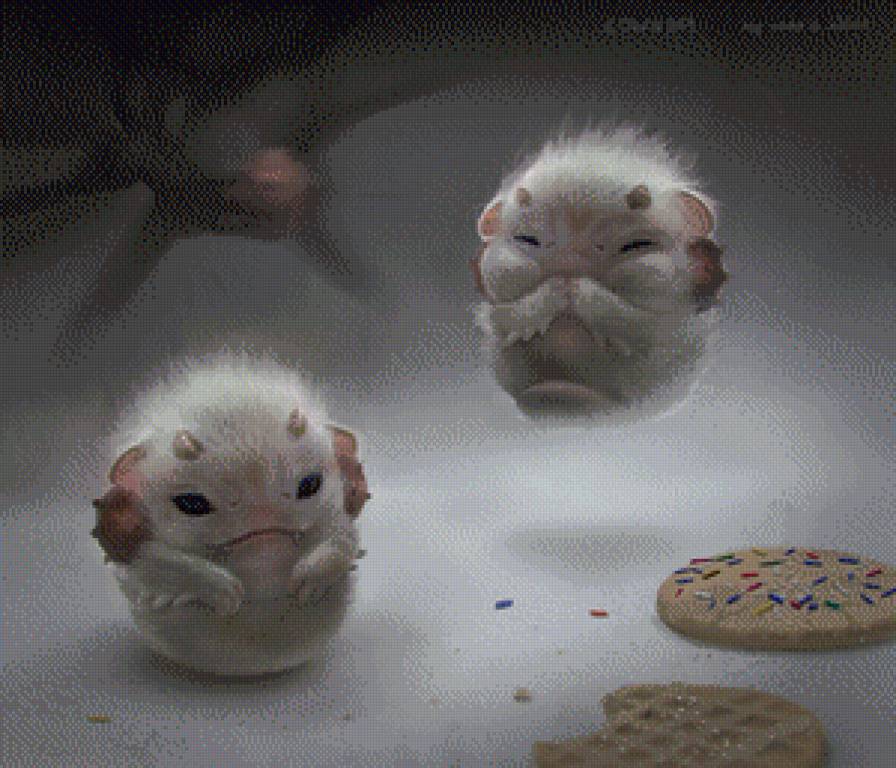 Монстрики - пушистые, звери, милые, фэнтази, монстры - предпросмотр