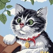 Схема вышивки «Кот с божьей коровкой»