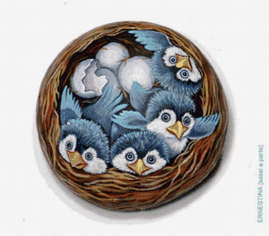 Птенцы в гнезде - птицы - предпросмотр