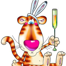 Схема вышивки «Тигр с бокалом»