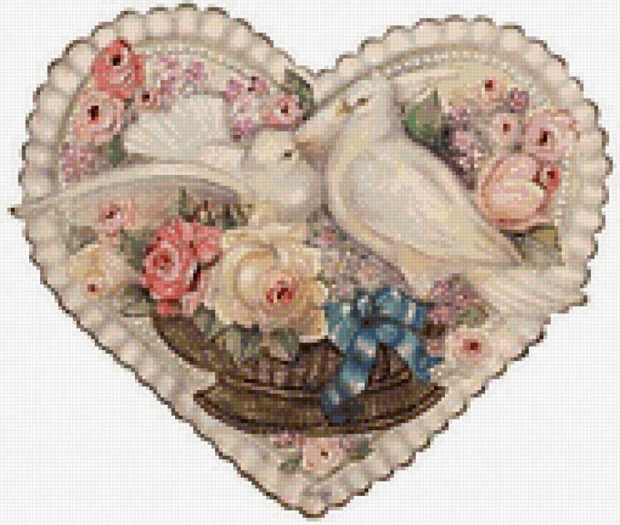 голуби - голуби, цветы - предпросмотр