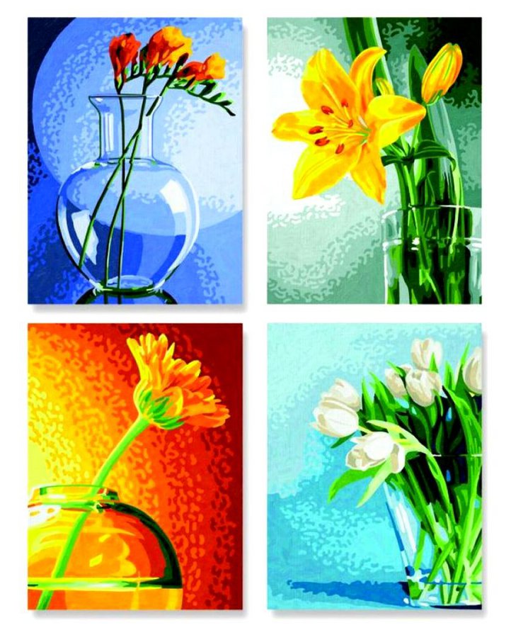 Полиптих"Цветы" - натюрморт, цветы - оригинал