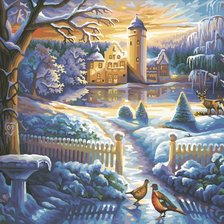 Схема вышивки «Зимний пейзаж»
