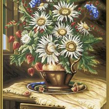 Схема вышивки «Цветы в вазе»