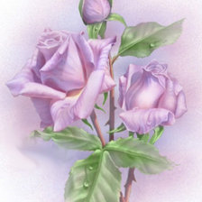 Схема вышивки «Голубая роза»