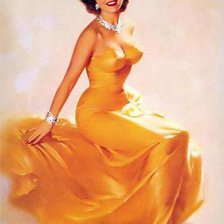 Схема вышивки «ретро красавица»