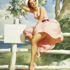 Схема вышивки «ретро девушка»