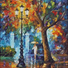 Схема вышивки «spacer w deszczu»