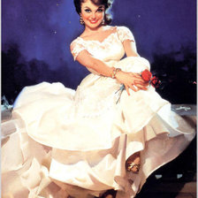 Схема вышивки «ретро красавица»