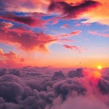 Схема вышивки «закат над облаками»