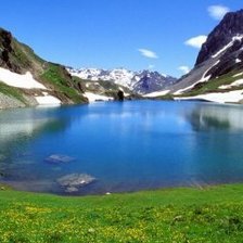 Схема вышивки «озеро в горах»