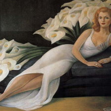 Схема вышивки «девушка в цветах»