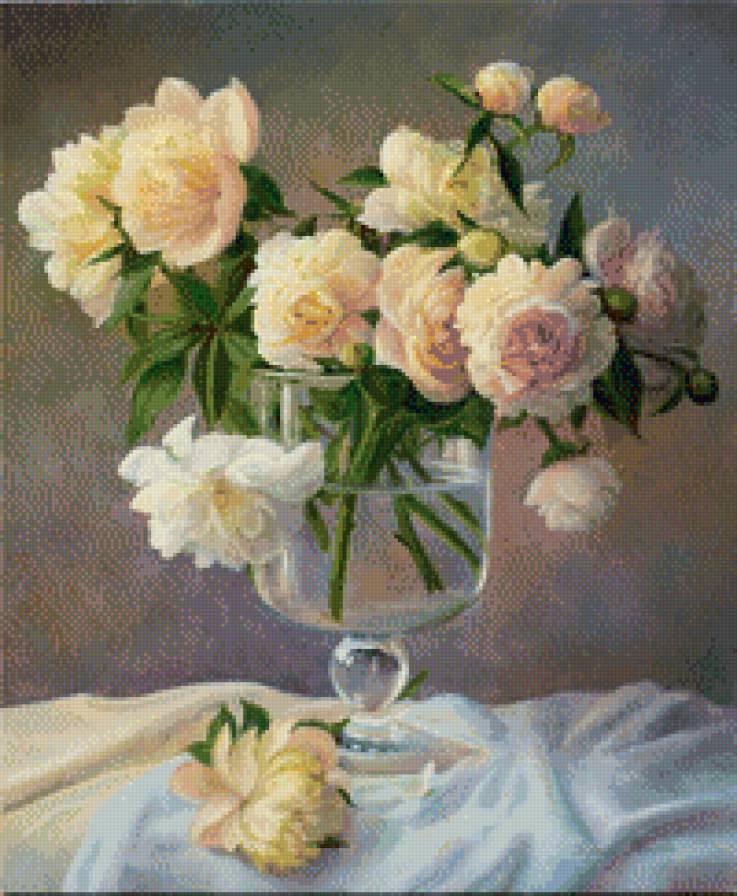 пионы - пионы, живопись, цветы, натюрморт - предпросмотр