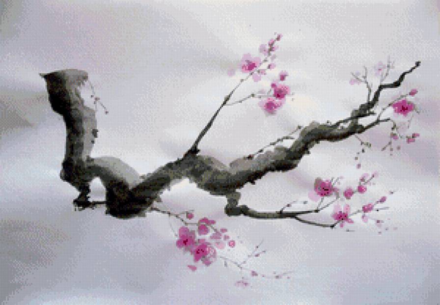 сакура - сакура, батик, япония, восток - предпросмотр