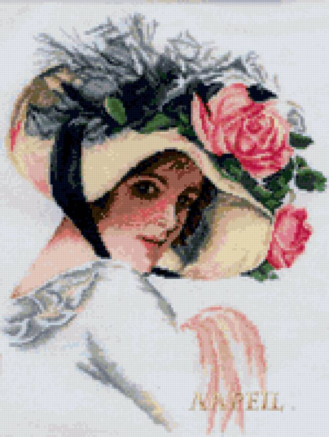 девушка с розами - предпросмотр