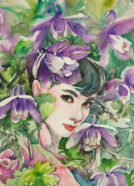 портрет в цветах - девушка, цветы, портрет - оригинал